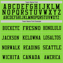 Load image into Gallery viewer, Custom Neon Green Vintage USA Flag Black-Old Gold Mesh Authentic Throwback Football Jersey