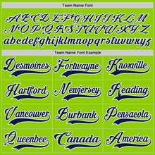 Load image into Gallery viewer, Custom Neon Green Navy-White Hockey Lace Neck Jersey