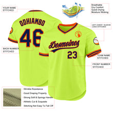 Load image into Gallery viewer, Custom Neon Green Navy-Orange Authentic Throwback Baseball Jersey