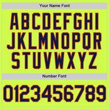 Load image into Gallery viewer, Custom Neon Green Navy-Orange Authentic Throwback Baseball Jersey