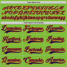 Load image into Gallery viewer, Custom Neon Green Navy-Orange Hockey Jersey