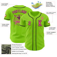 Load image into Gallery viewer, Custom Neon Green Pink-Black Authentic Baseball Jersey