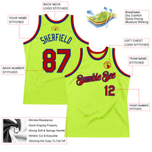 Load image into Gallery viewer, Custom Neon Green Red-Royal Authentic Throwback Basketball Jersey