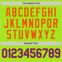 Load image into Gallery viewer, Custom Neon Green Purple-Orange Authentic Throwback Basketball Jersey