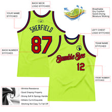 Load image into Gallery viewer, Custom Neon Green Red-Navy Authentic Throwback Basketball Jersey