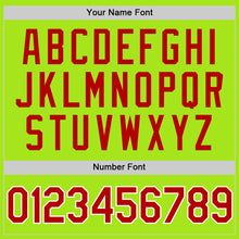 Load image into Gallery viewer, Custom Neon Green Red-White Authentic Throwback Basketball Jersey