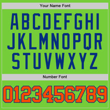 Load image into Gallery viewer, Custom Neon Green Orange-Royal Authentic Basketball Jersey