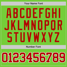 Load image into Gallery viewer, Custom Neon Green Red-White Authentic Basketball Jersey