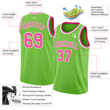 Load image into Gallery viewer, Custom Neon Green Pink-White Authentic Basketball Jersey
