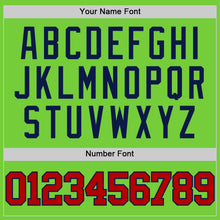 Load image into Gallery viewer, Custom Neon Green Red-Navy Authentic Basketball Jersey