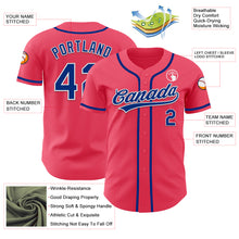 Load image into Gallery viewer, Custom Neon Pink Royal-White Authentic Baseball Jersey