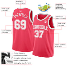 Load image into Gallery viewer, Custom Neon Pink White Authentic Basketball Jersey
