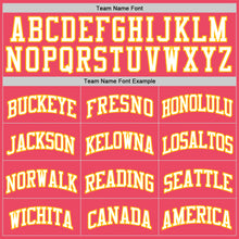 Load image into Gallery viewer, Custom Neon Pink White-Gold Authentic Basketball Jersey