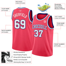 Load image into Gallery viewer, Custom Neon Pink White-Royal Authentic Basketball Jersey