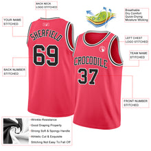 Load image into Gallery viewer, Custom Neon Pink Black-White Authentic Basketball Jersey