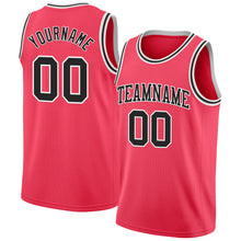 Load image into Gallery viewer, Custom Neon Pink Black-White Authentic Basketball Jersey