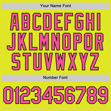Load image into Gallery viewer, Custom Neon Yellow Pink-Black Authentic Baseball Jersey