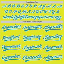 Load image into Gallery viewer, Custom Neon Yellow Teal-White Authentic Baseball Jersey
