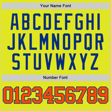 Load image into Gallery viewer, Custom Neon Yellow Orange-Royal Authentic Basketball Jersey