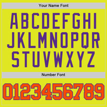 Load image into Gallery viewer, Custom Neon Yellow Orange-Purple Authentic Basketball Jersey