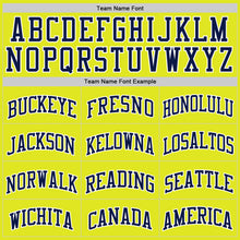 Load image into Gallery viewer, Custom Neon Yellow Navy-White Authentic Basketball Jersey