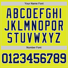 Load image into Gallery viewer, Custom Neon Yellow Navy-White Authentic Basketball Jersey