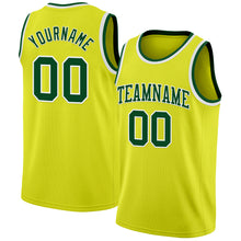 Load image into Gallery viewer, Custom Neon Yellow Green-White Authentic Basketball Jersey
