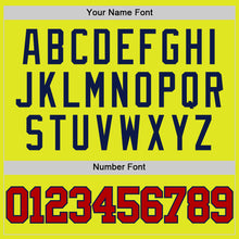 Load image into Gallery viewer, Custom Neon Yellow Red-Navy Authentic Basketball Jersey