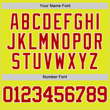 Load image into Gallery viewer, Custom Neon Yellow Red-White Authentic Basketball Jersey