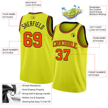 Load image into Gallery viewer, Custom Neon Yellow Orange-Black Authentic Basketball Jersey