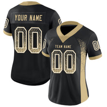 Load image into Gallery viewer, Custom Black Vegas Gold-White Drift Fashion Football Jersey
