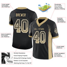 Load image into Gallery viewer, Custom Black Vegas Gold-White Drift Fashion Football Jersey