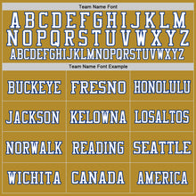 Load image into Gallery viewer, Custom Old Gold Royal-White Mesh Authentic Throwback Football Jersey