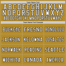 Load image into Gallery viewer, Custom Old Gold Black-White Mesh Authentic Throwback Football Jersey