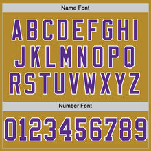 Load image into Gallery viewer, Custom Old Gold Purple-White Mesh Authentic Throwback Football Jersey