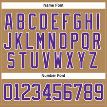 Load image into Gallery viewer, Custom Old Gold Purple-White Hockey Lace Neck Jersey