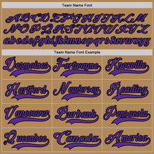 Load image into Gallery viewer, Custom Old Gold Purple-Black Hockey Lace Neck Jersey