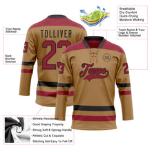 Load image into Gallery viewer, Custom Old Gold Cardinal-Black Hockey Lace Neck Jersey