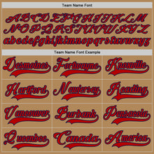 Load image into Gallery viewer, Custom Old Gold Red-Navy Hockey Lace Neck Jersey