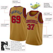 Load image into Gallery viewer, Custom Old Gold Red-Royal Authentic Basketball Jersey
