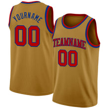 Load image into Gallery viewer, Custom Old Gold Red-Royal Authentic Basketball Jersey