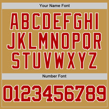 Load image into Gallery viewer, Custom Old Gold Red-White Authentic Basketball Jersey