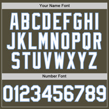 Load image into Gallery viewer, Custom Olive White-Light Blue Mesh Authentic Throwback Salute To Service Baseball Jersey