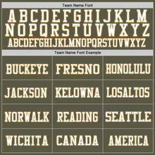 Load image into Gallery viewer, Custom Olive White-Old Gold Mesh Authentic Throwback Salute To Service Football Jersey