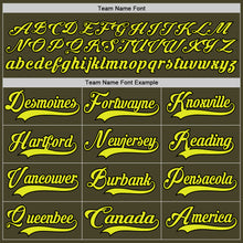 Load image into Gallery viewer, Custom Olive Neon Yellow-Black Salute To Service Hockey Lace Neck Jersey