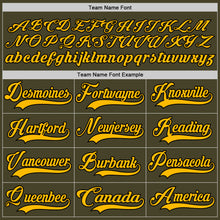 Load image into Gallery viewer, Custom Olive Gold-Black Salute To Service Hockey Lace Neck Jersey