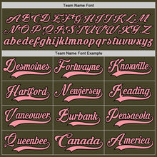 Load image into Gallery viewer, Custom Olive Medium Pink-Black Salute To Service Hockey Lace Neck Jersey