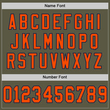 Load image into Gallery viewer, Custom Olive Orange-Navy Mesh Authentic Throwback Salute To Service Football Jersey