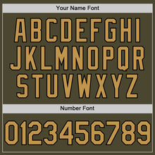 Load image into Gallery viewer, Custom Olive Old Gold-Black Authentic Throwback Salute To Service Baseball Jersey