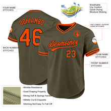 Load image into Gallery viewer, Custom Olive Orange-Black Authentic Throwback Salute To Service Baseball Jersey